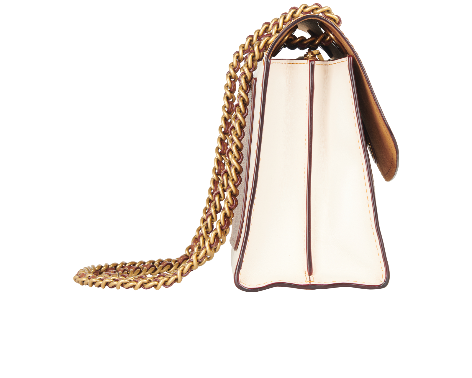 Parker Shoulder Bag, &pound;110, Handbags, Brown/Cream, Canvas/Leather, Side view